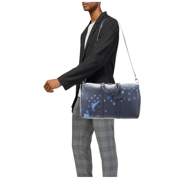 Louis Vuitton Watercolor Keepall 40 Bag Monogram Ink Blue travel bag Authentic - Picture 2 of 16